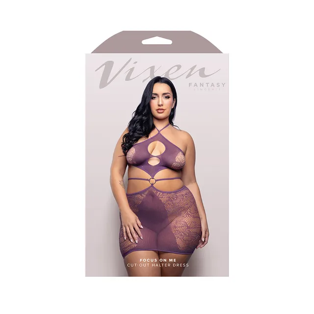 Focus On Me purple halter dress Queen retail box