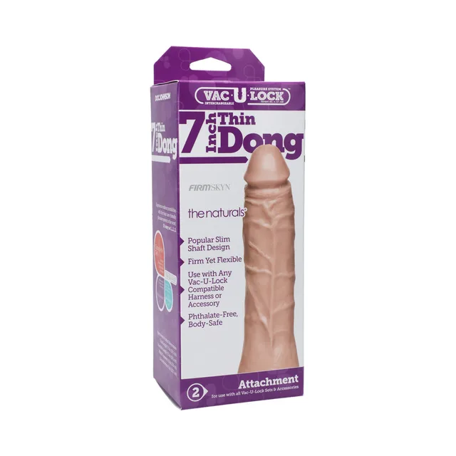 Vac-U-Lock Naturals 7-Inch Thin Dong purple retail box front