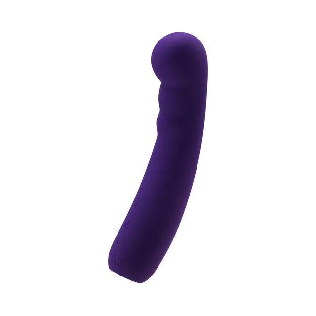 Front angle of deep-purple Midori curved vibrator