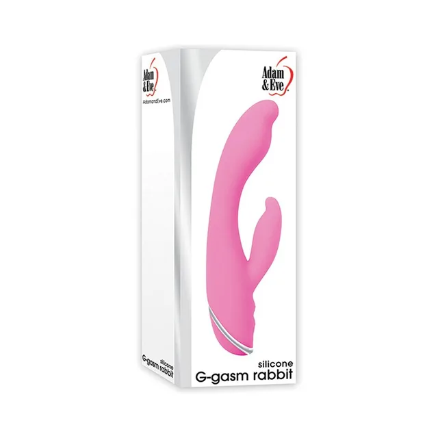 Adam & Eve G-Gasm Rabbit pink vibrator pictured on white retail box