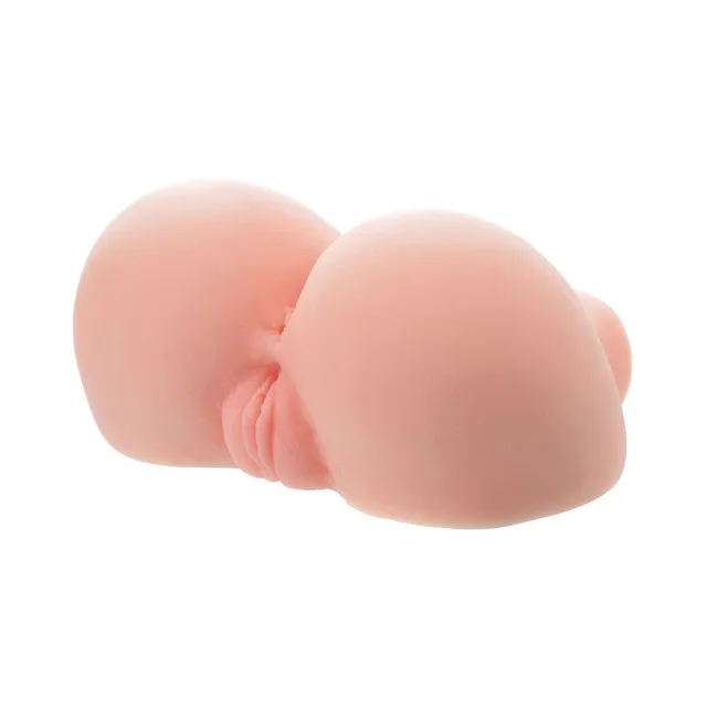 Adam & Eve Doggie Style Debbie beige TPE masturbator side view showing rounded body and front entry