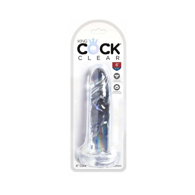 King Cock Clear 6-inch dildo in blister package