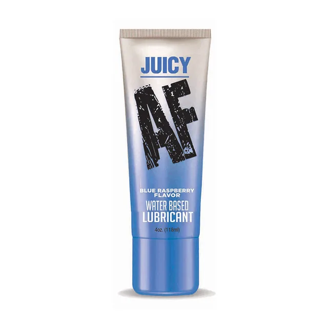 Juicy AF Blue Raspberry 4 oz silver and blue squeeze tube