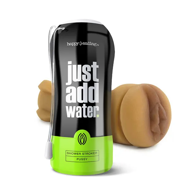 Just Add Water pussy shower stroker with black-and-green package