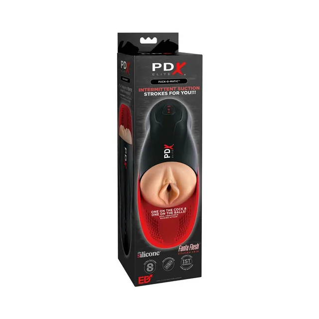 PDX Elite Fuck-O-Matic stroker in tall black retail box