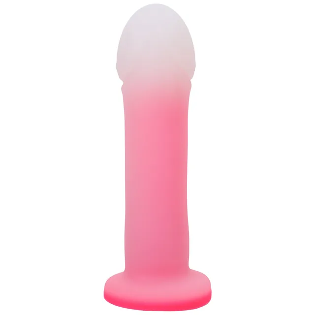 Left angle of pink Duchess O2 showing straight shaft and wide base