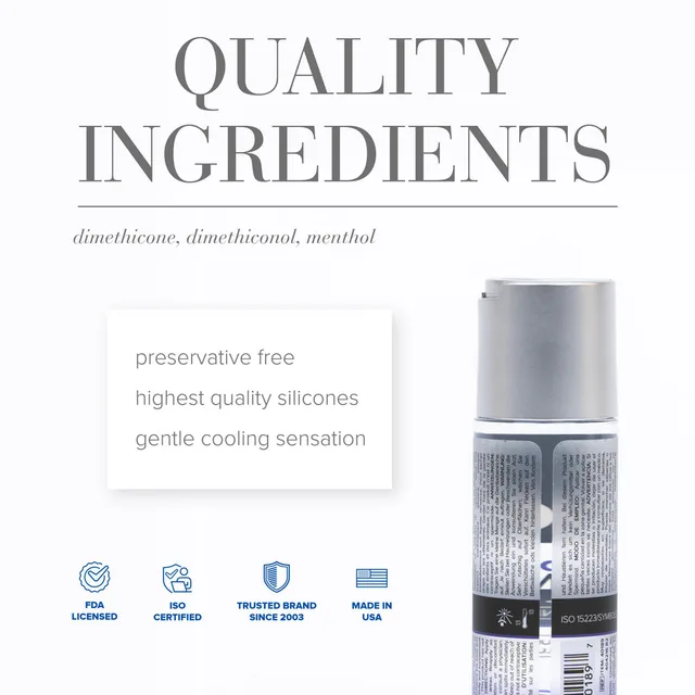 System JO Premium Cooling ingredient graphic with front and rear bottle views