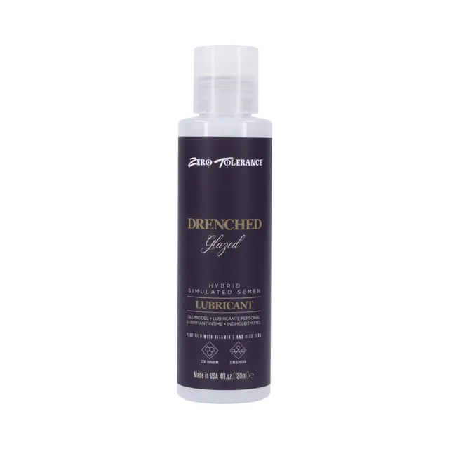 Front of Zero Tolerance Drenched Glazed clear 4 fl oz lubricant bottle