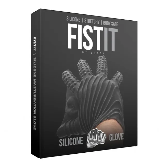 Fist It Black Silicone Textured Glove retail box