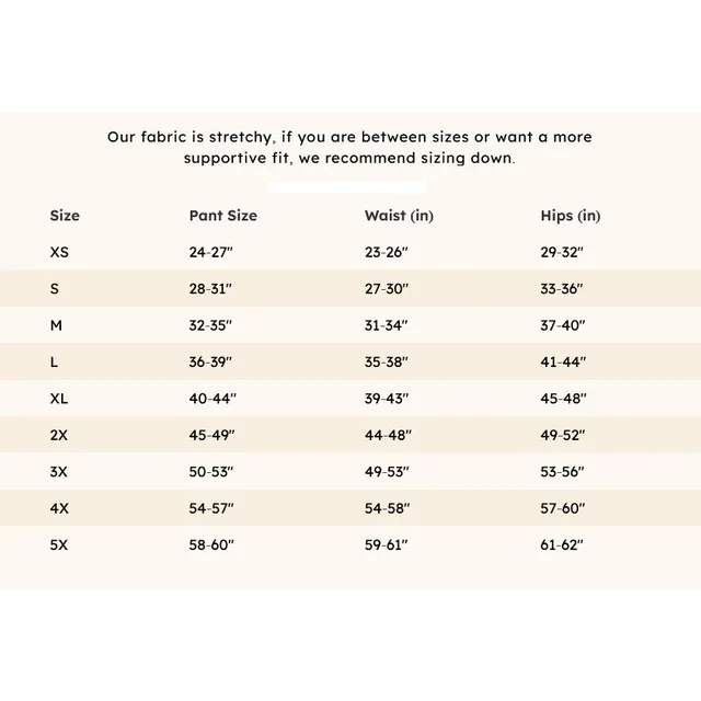 Shinesty pouch underwear size chart displayed for Brownie Points size 2XL