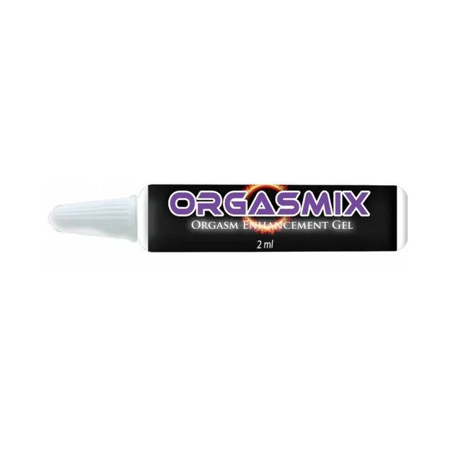 Orgasmix slim black gel tube with white applicator tip