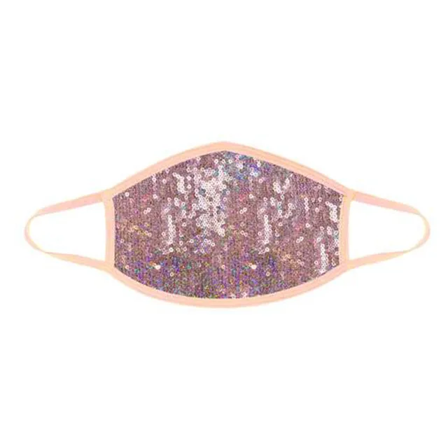 Neva Nude Bubbly Feels peach-trimmed sequin face mask