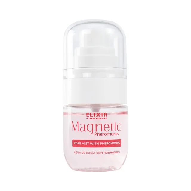 Elixir Magnetic Rose Mist 1 oz front view of capped clear bottle