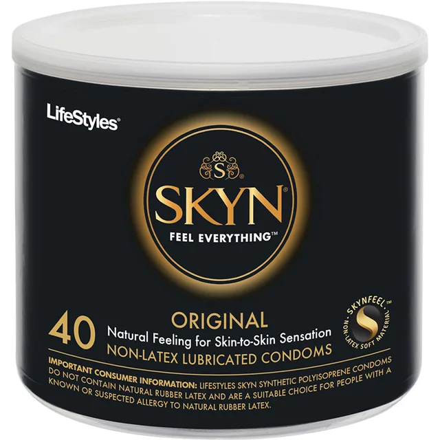 LifeStyles SKYN Original 40-Count black condom bowl