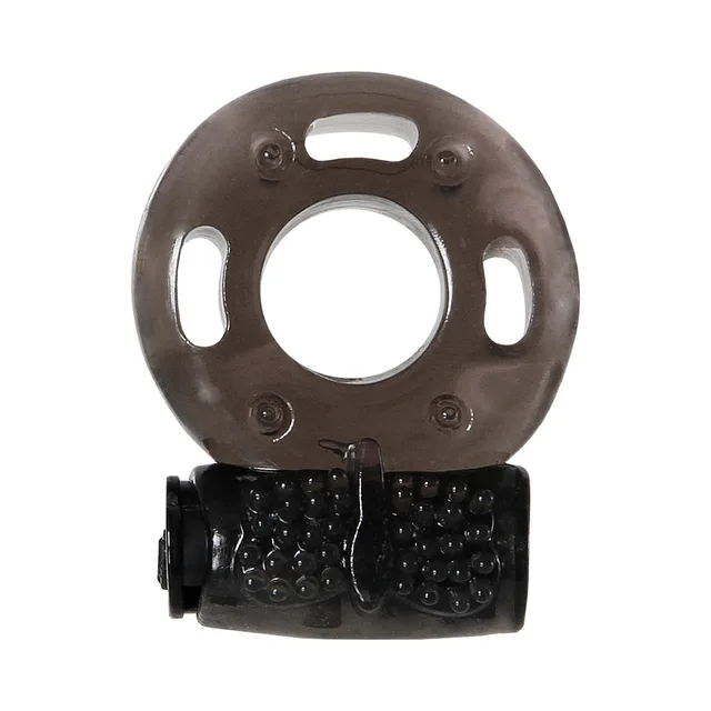 Smoke-gray ring with oval cutouts and black textured bullet