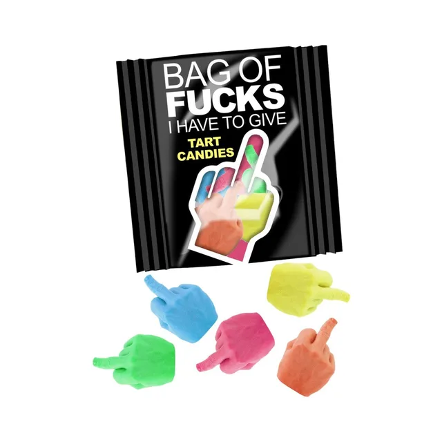 Black Bag of Fucks mini packs with multicolor hand candies