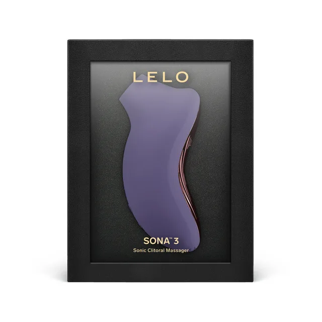 LELO SONA 3 purple stimulator in black display box