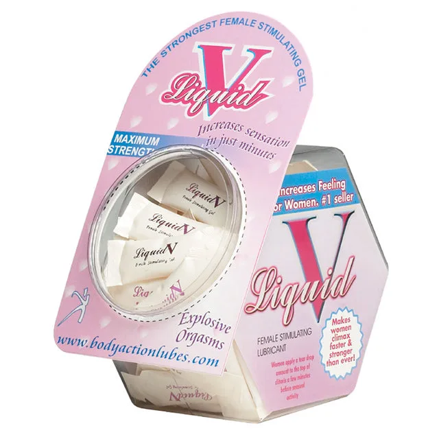 Liquid V pink countertop display bowl with individual gel packets