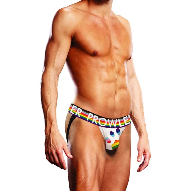 Front view of Prowler paw-print jock with light pouch size XL