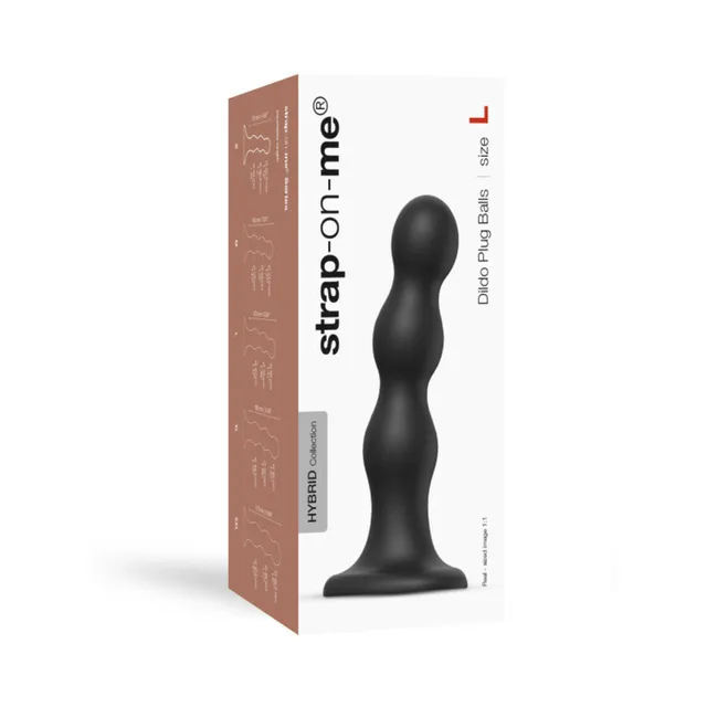 Large black Strap-On-Me Hybrid silicone plug retail box