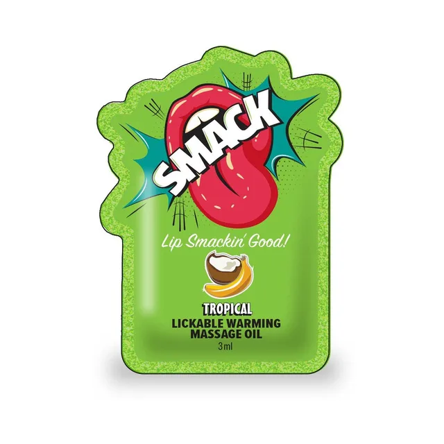 Front of green Tropical Smack 3 mL oil pouch