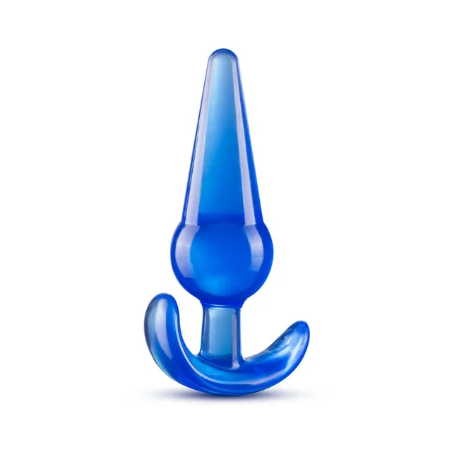 Front view of translucent blue tapered plug