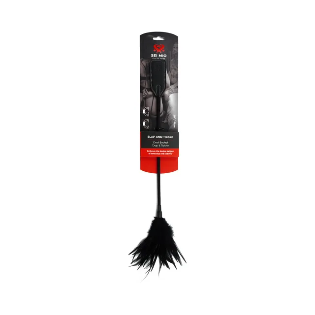SEI MIO Slap and Tickle dual-ended crop with feather tickler