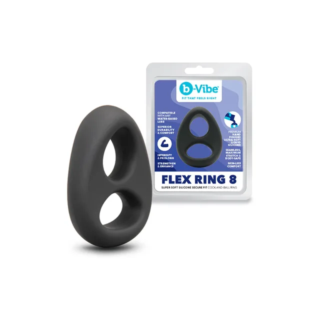 b-Vibe Flex Ring Eight black C-ring with retail package