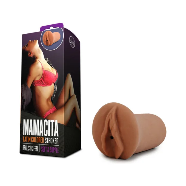 X5 Men Mamacita tan stroker beside black retail box