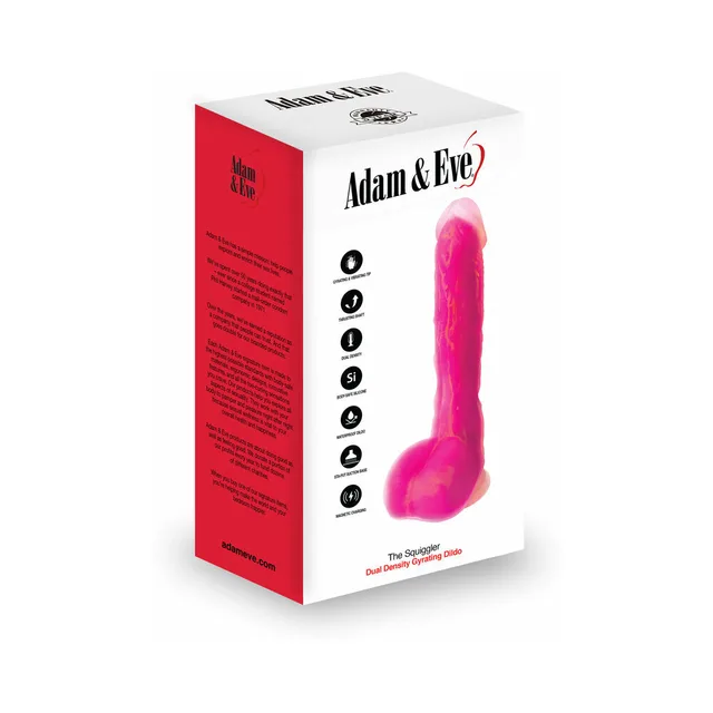 Adam & Eve Squiggler pink dildo pictured on white retail box