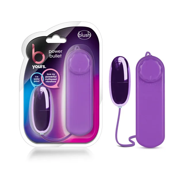B Yours Power Bullet Purple egg vibrator remote and retail package