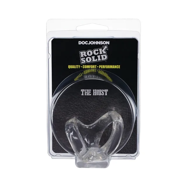 Rock Solid The Hoist Clear Double-Loop Ring in black blister card packaging