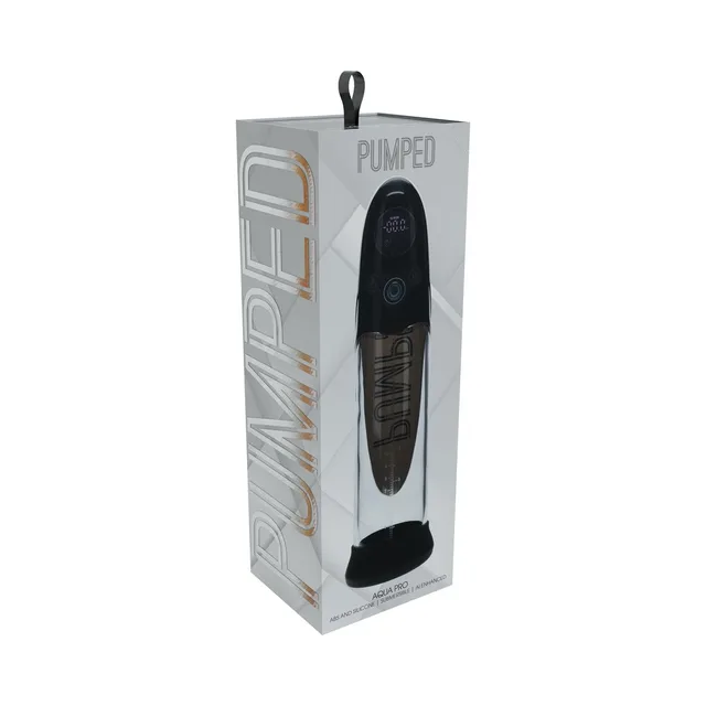 Black Shots Pumped Aqua-Pro automatic pump displayed in a tall silver retail box