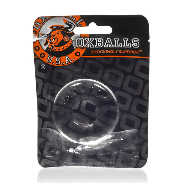 OxBalls Do-Nut 2 Large Clear Ring in hanging pouch