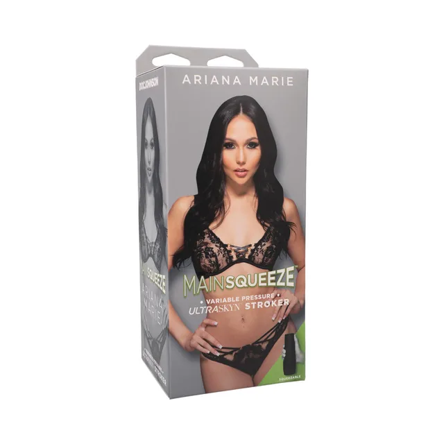 Ariana Marie Main Squeeze vanilla stroker gray retail box with model portrait and product name