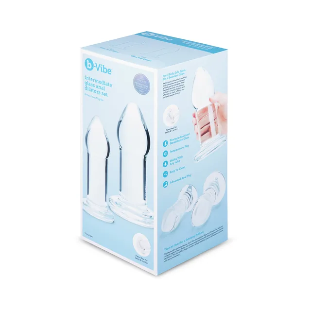b-Vibe Intermediate glass dilator set blue and white retail box