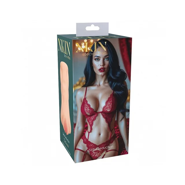 Xkin Tatiana beige stroker box with red lingerie artwork