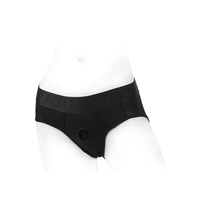 SpareParts Tomboi black rayon size XS front view with circular center ring