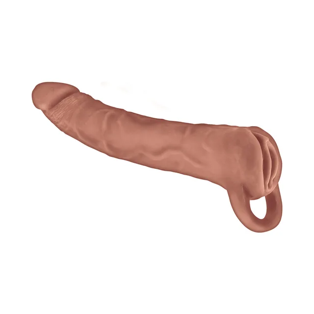 The Great Extender 2 in 1Extender&Masturbator 9in Brown
