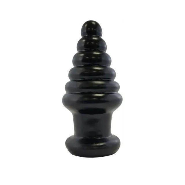 Upright black Prowler RED Twisted Tease six-ring plug