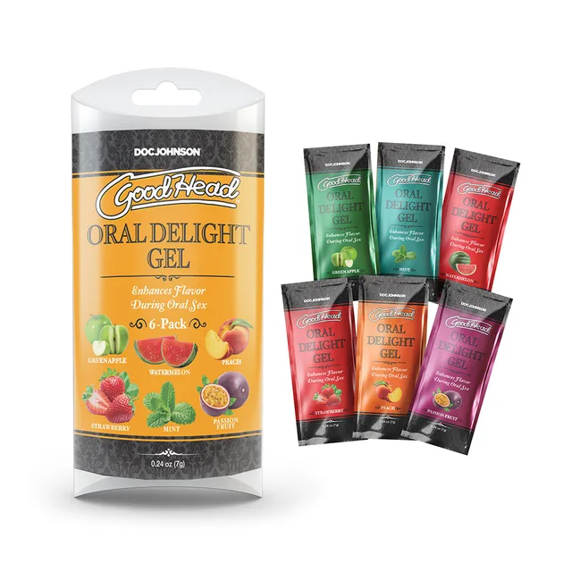 GoodHead Oral Delight Gel cylinder with six packets
