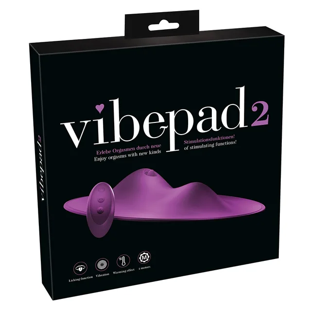 VibePad 2 black retail box with purple wave-shaped device graphic