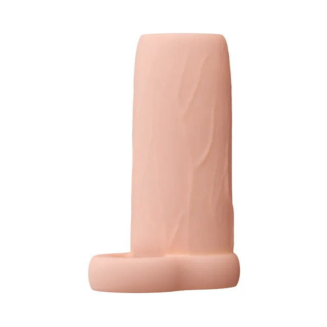 Blush Performance 3.5-inch enhancement sleeve upright front view showing exterior vein texture