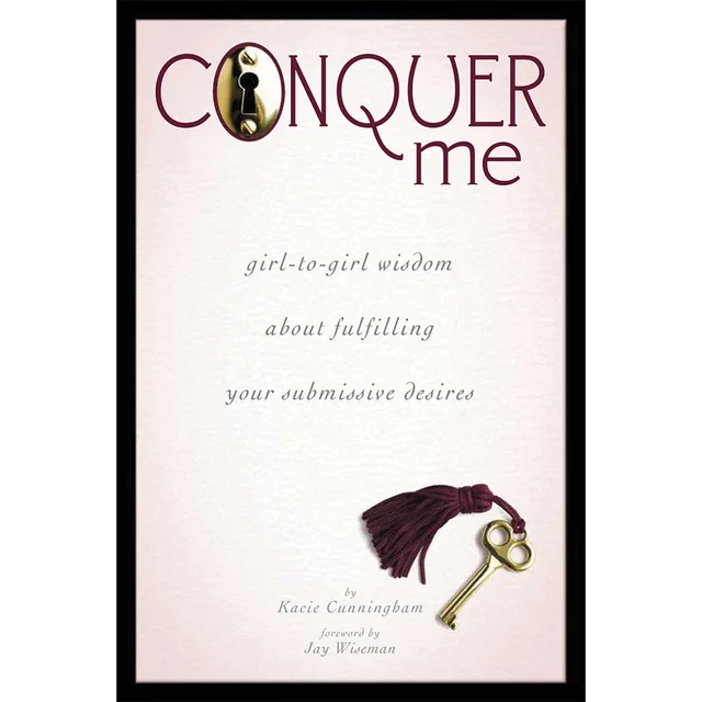 cream Conquer Me cover with burgundy title, purple tassel and small metal key