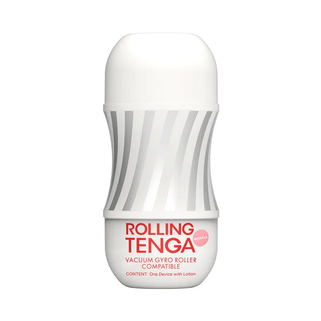 TENGA Rolling Gyro Roller Soft white cup upright front product view