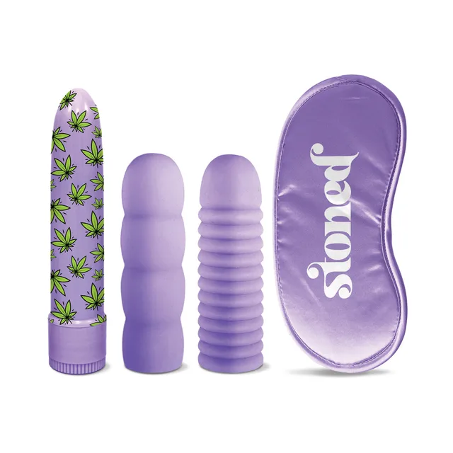 Purple Bonga Bunga vibrator two sleeves and matching sleep mask