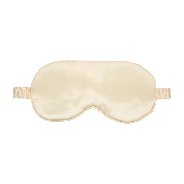 Front view of champagne-gold Ouch satin blindfold