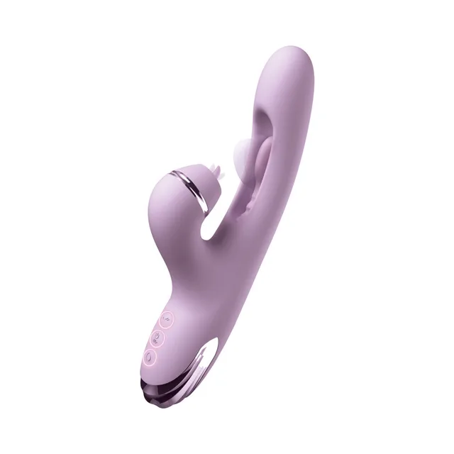 Fantasy For Her G-Touch Pulse Pro purple massager upright view of curved body and side arm