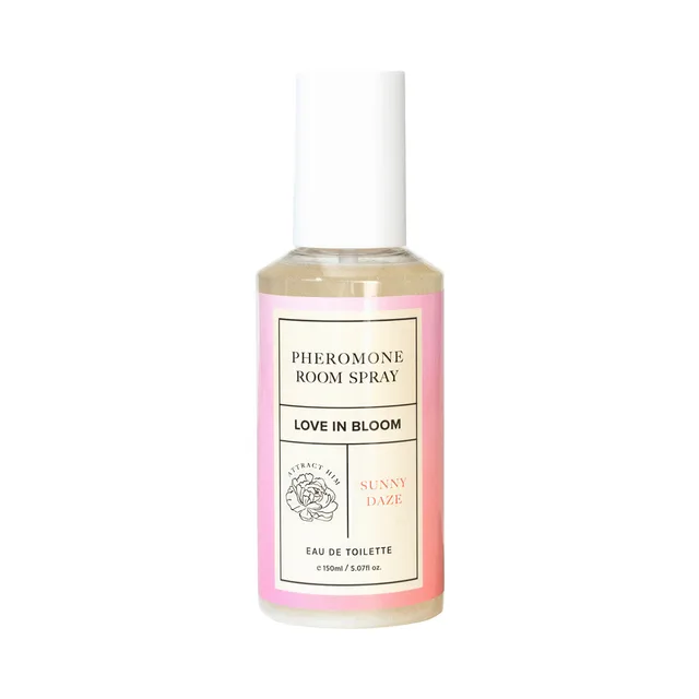 light pink Sunny Daze 5 oz room spray bottle with white cylindrical cap