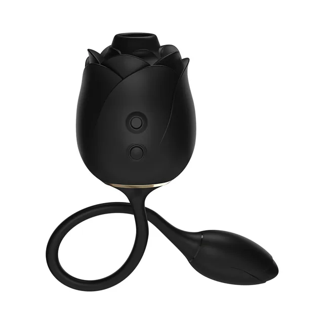 Fifty Shades Dark Blushing Rose black rosebud body with ring and leaf pad